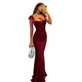 Women's Ruched Mermaid Maxi Dress