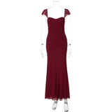 Women's Ruched Mermaid Maxi Dress
