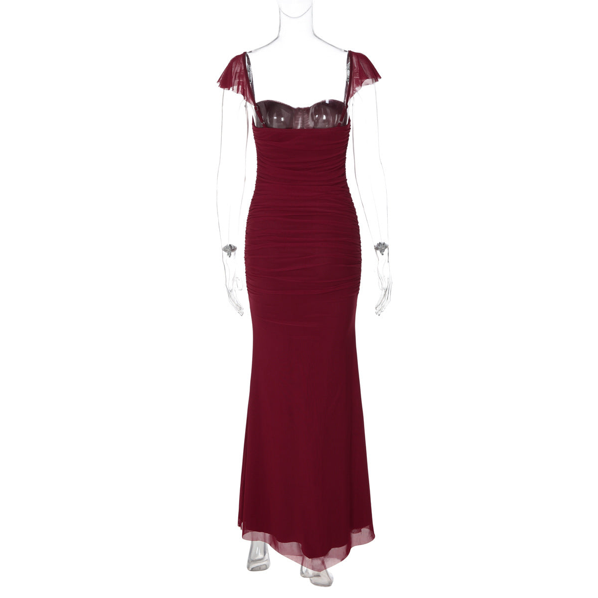 Women's Ruched Mermaid Maxi Dress