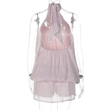 Women's Halter Pleated Mini Dress