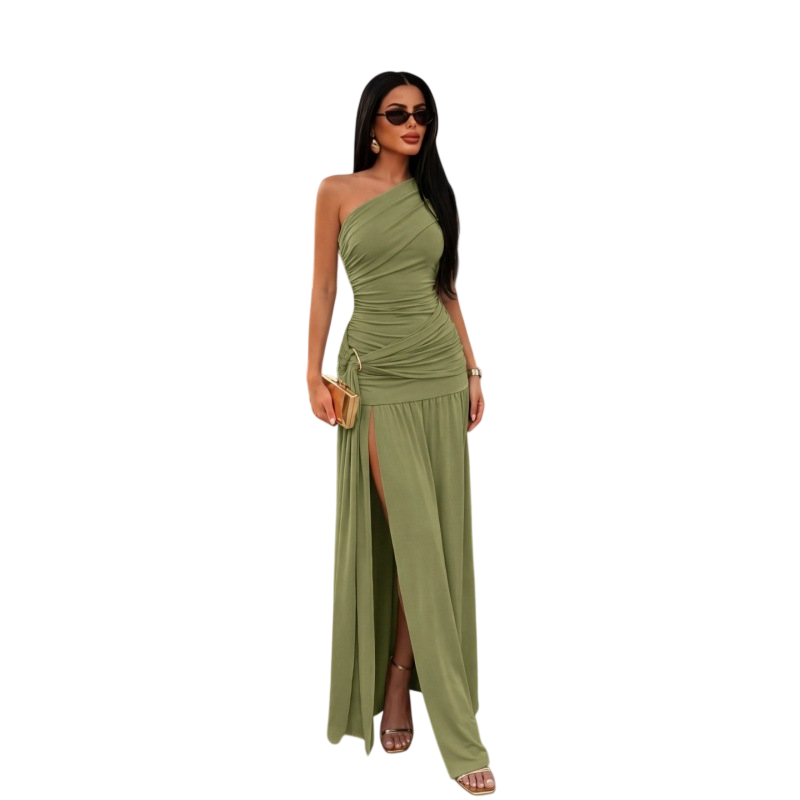 Women's One Shoulder Split Maxi Dress