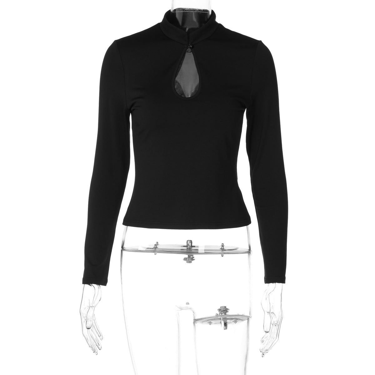 Women's Cutout Mock Neck Slim Top
