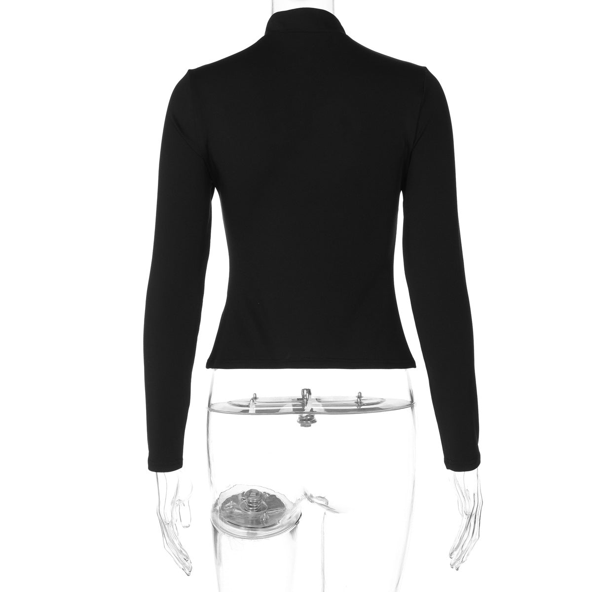 Women's Cutout Mock Neck Slim Top