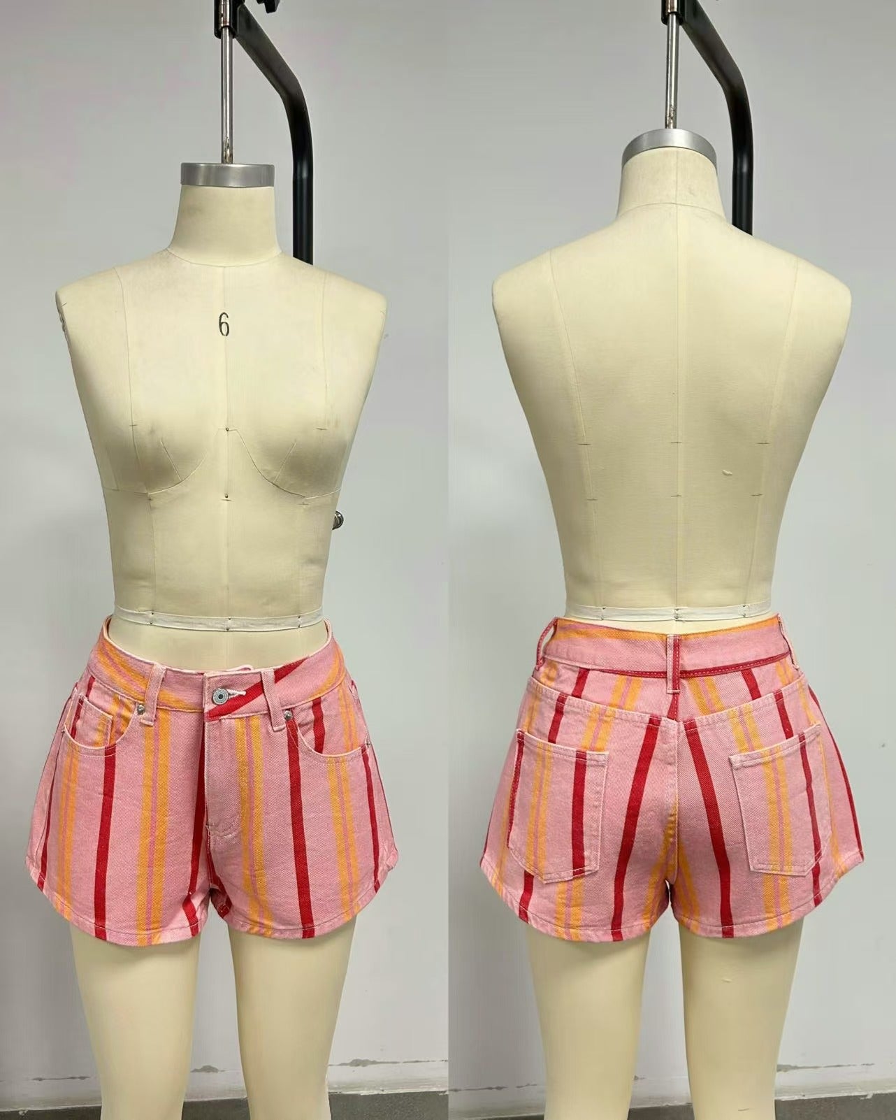 Women's Striped Polyester Mini Skirt