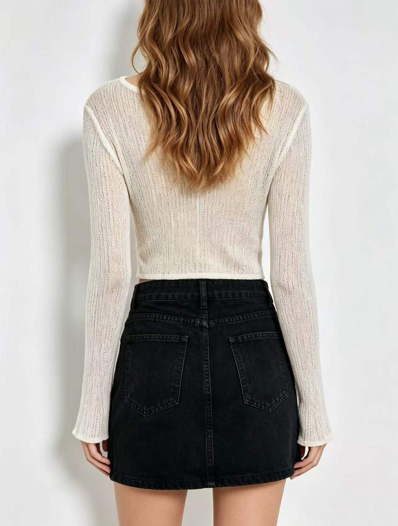 Women's High Waist Denim Mini Skirt