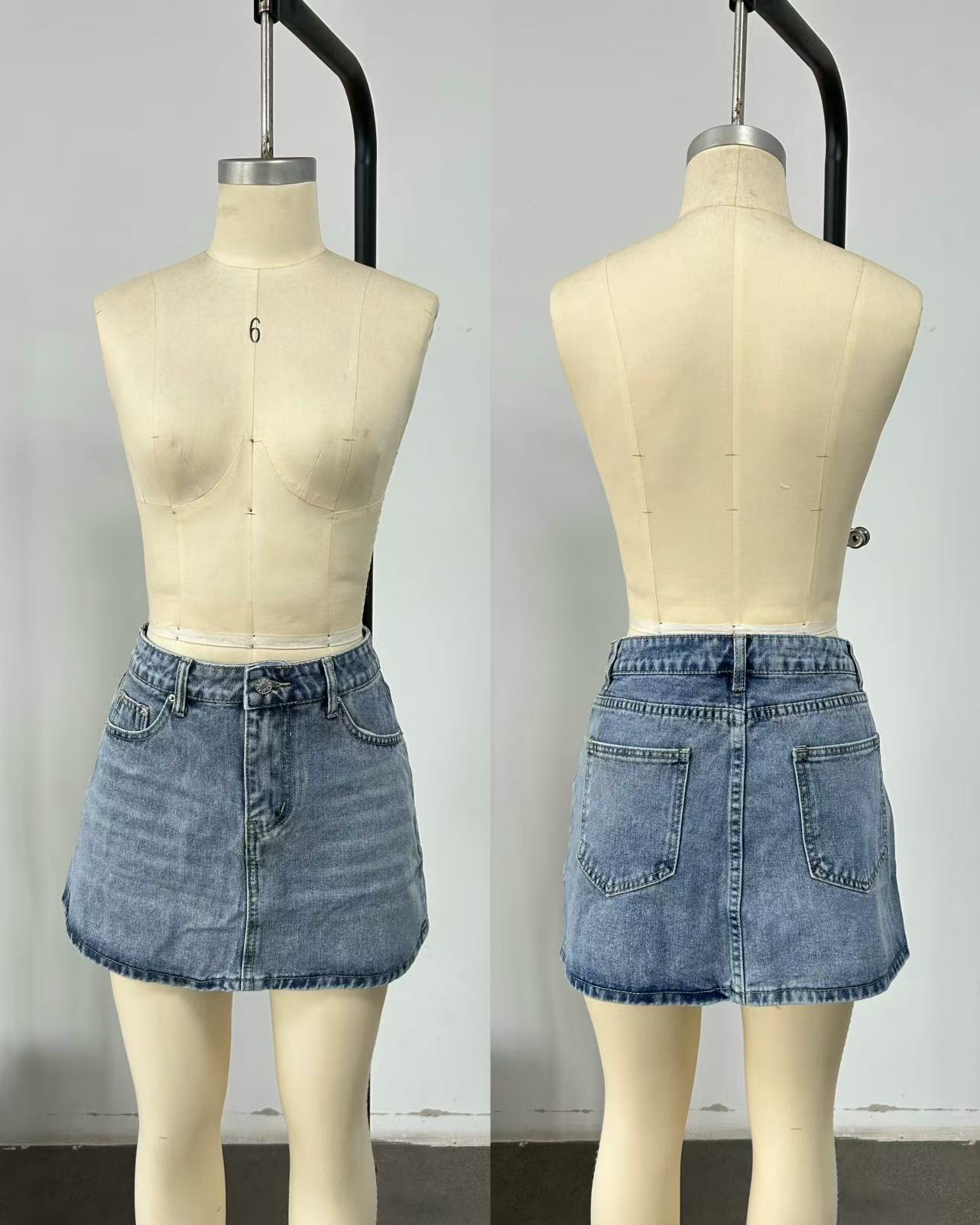 Women's High Waist Denim Mini Skirt