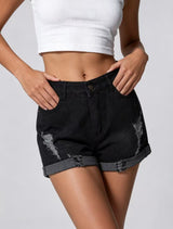 Women's Distressed Denim Shorts