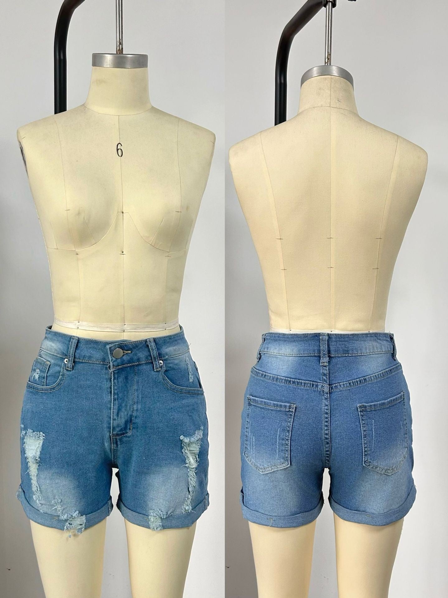Women's Distressed Denim Shorts