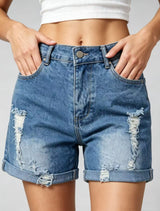 Women's Distressed Denim Shorts