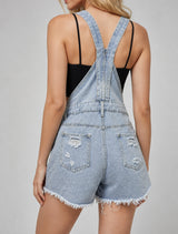 Women's Distressed Denim Romper