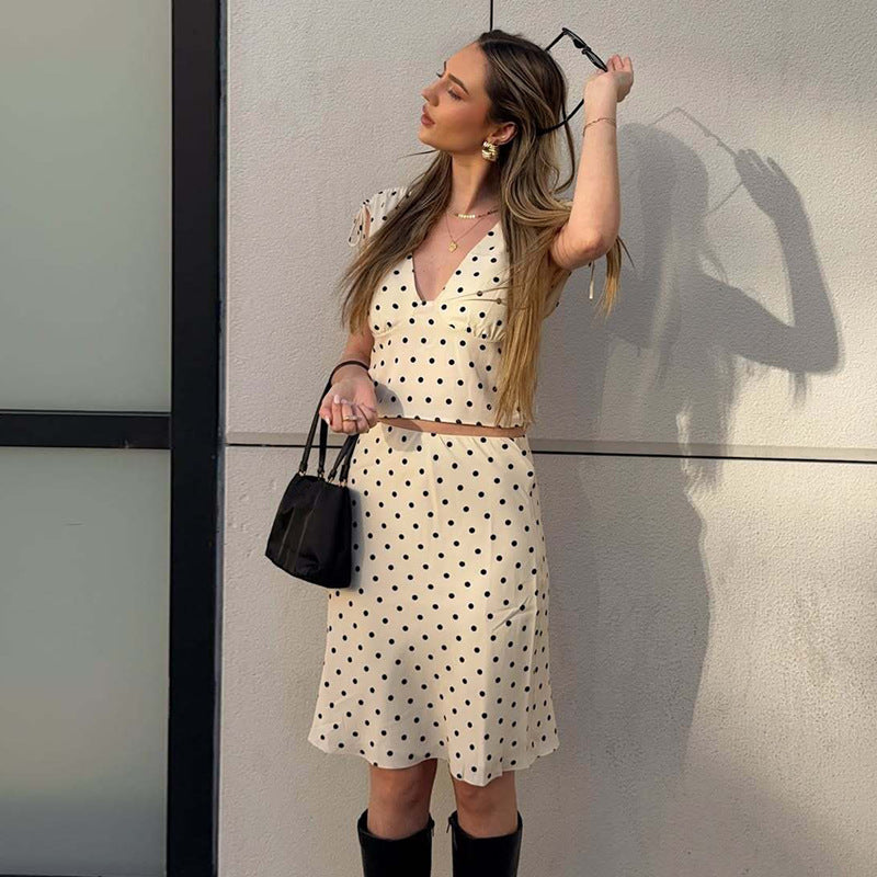 Women's Polka Dot Two Piece Set