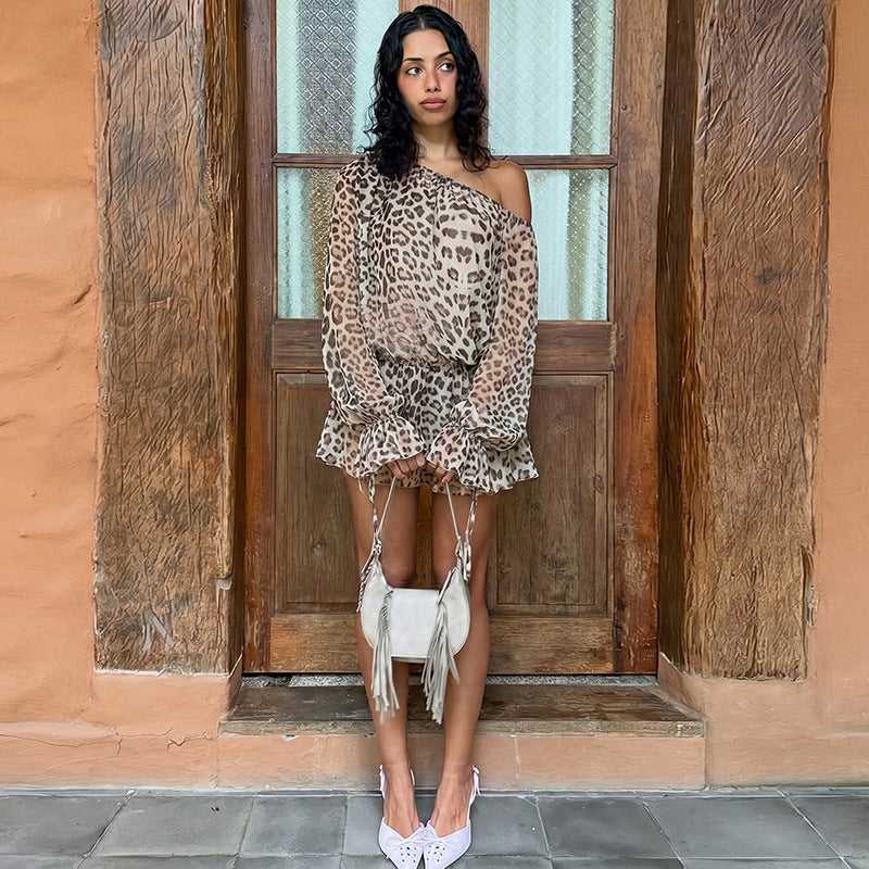 Women's Leopard Print Mini Dress
