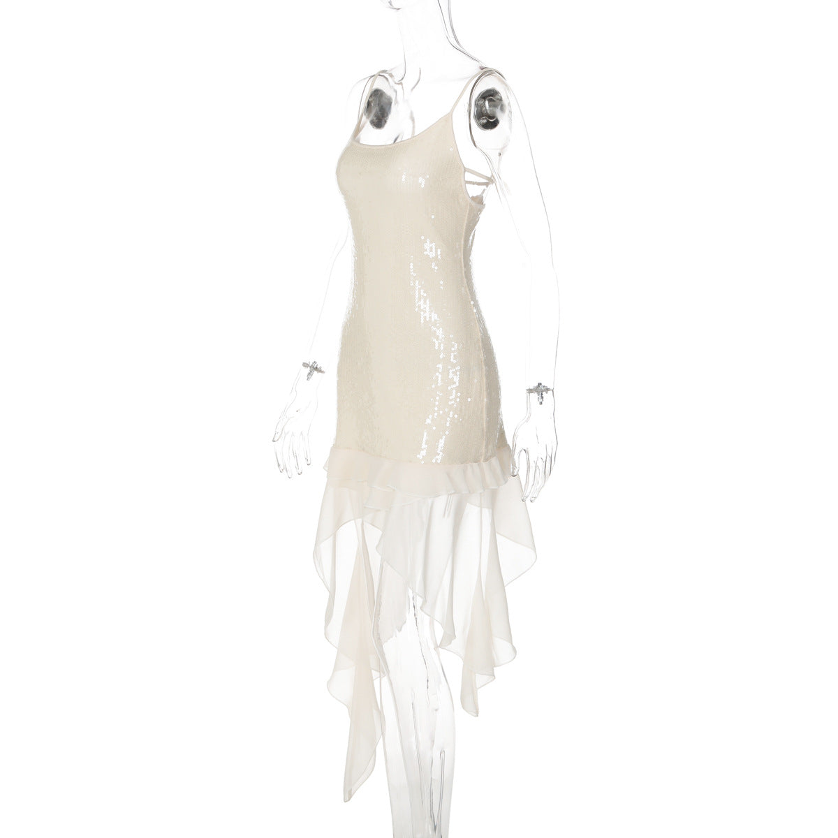 Women's Sequin High Low Mini Dress