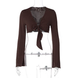 Women's Tie Front Crop Top