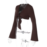 Women's Tie Front Crop Top