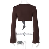 Women's Tie Front Crop Top
