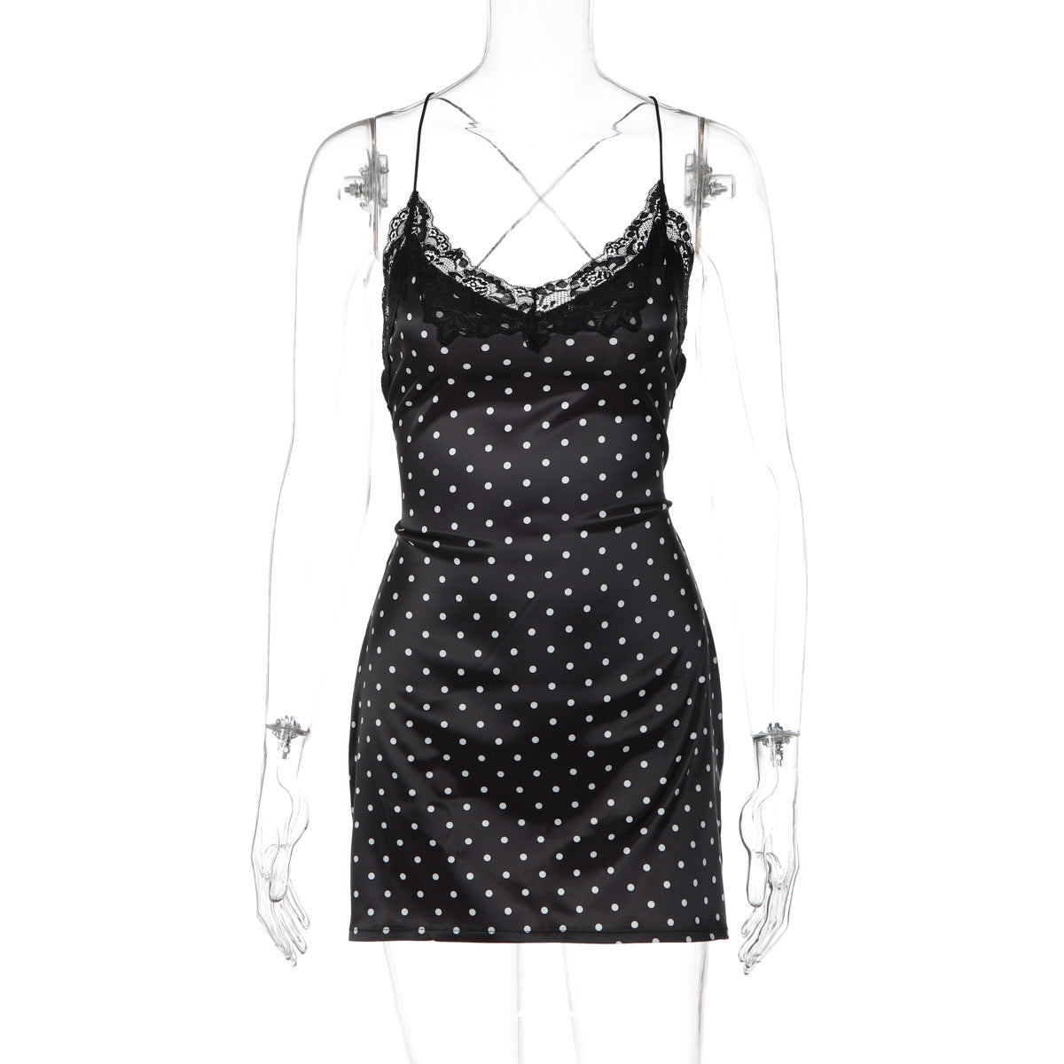 Women's Lace Trim Slip Mini Dress