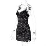 Women's Lace Trim Slip Mini Dress