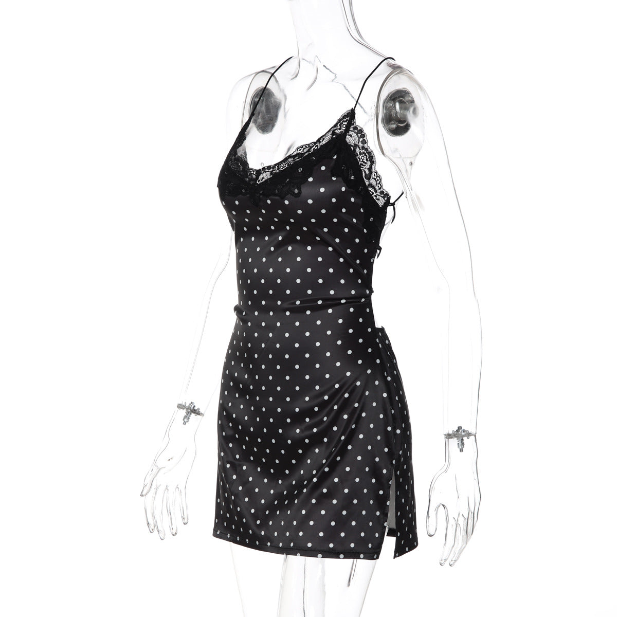 Women's Lace Trim Slip Mini Dress