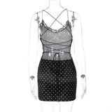 Women's Lace Trim Slip Mini Dress