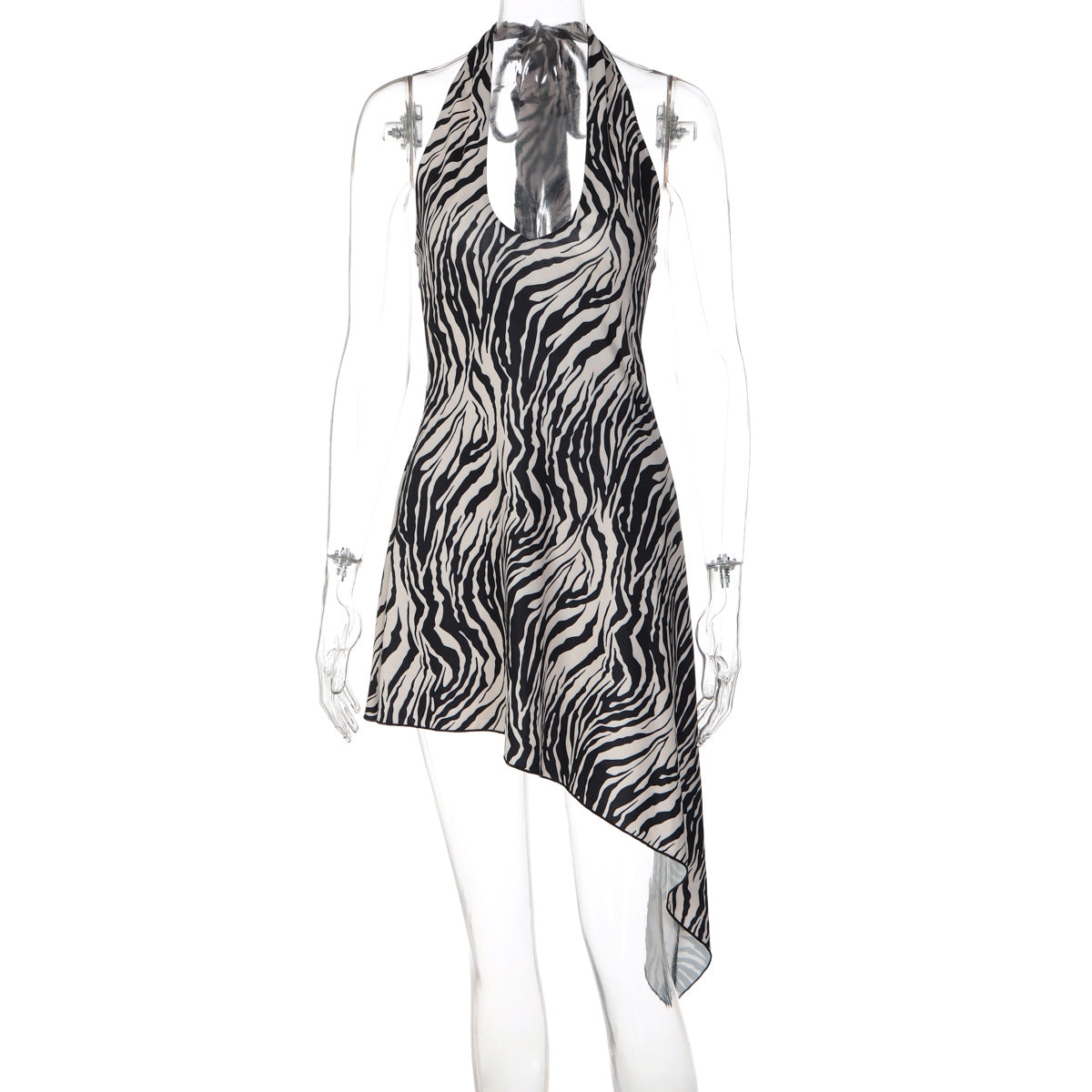 Women's Halter Animal Print Mini Dress