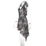 Women's Halter Animal Print Mini Dress