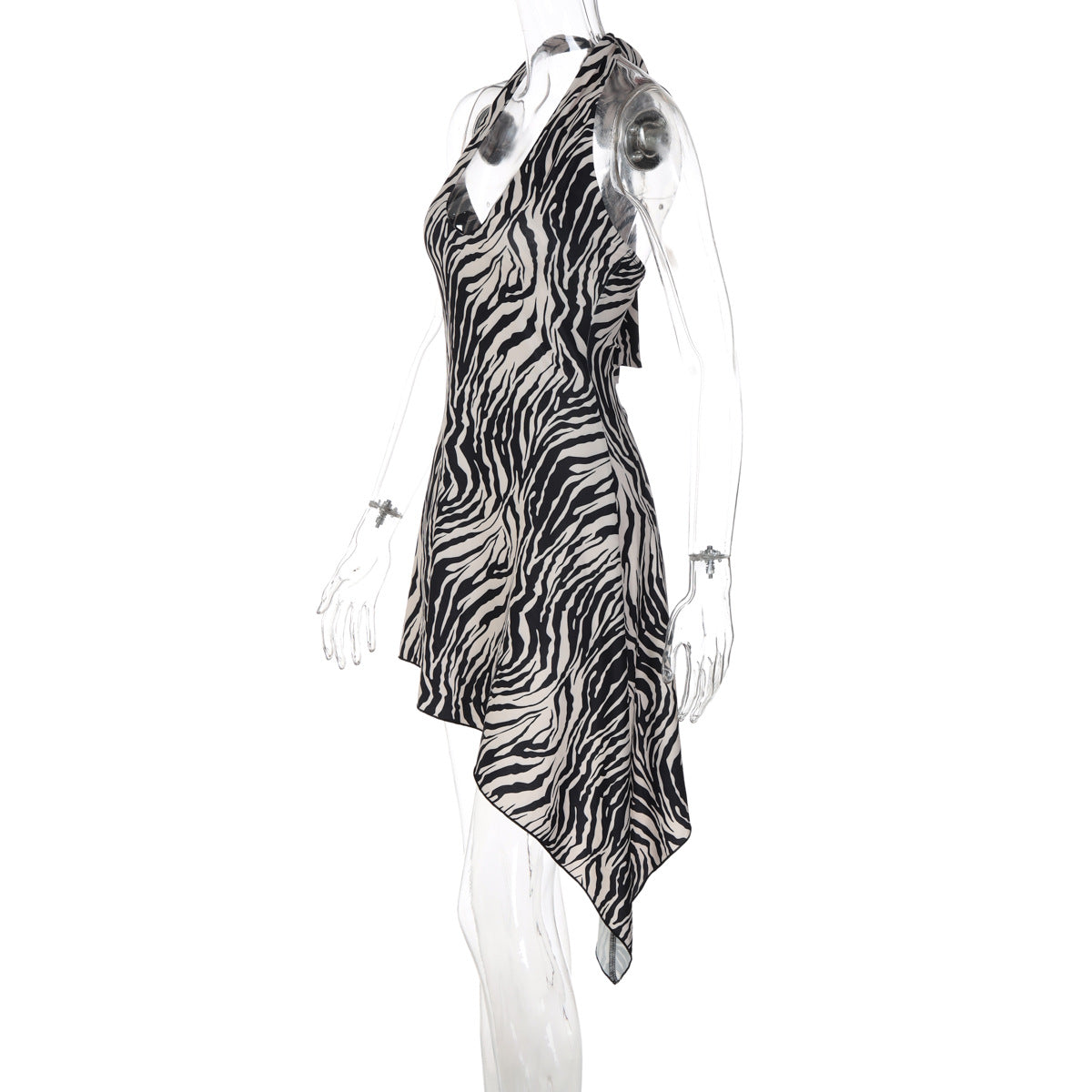 Women's Halter Animal Print Mini Dress