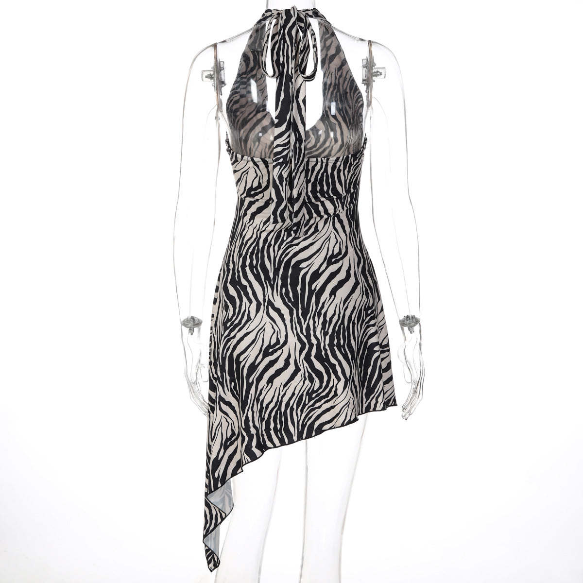 Women's Halter Animal Print Mini Dress
