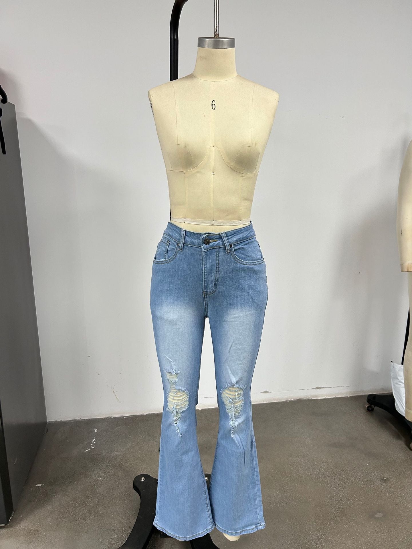 Women's Distressed Flare Jeans