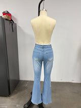 Women's Distressed Flare Jeans