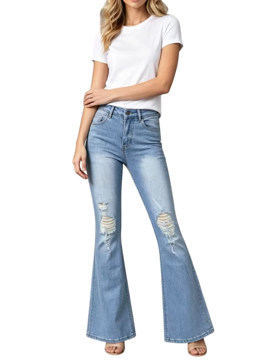Women's Distressed Flare Jeans