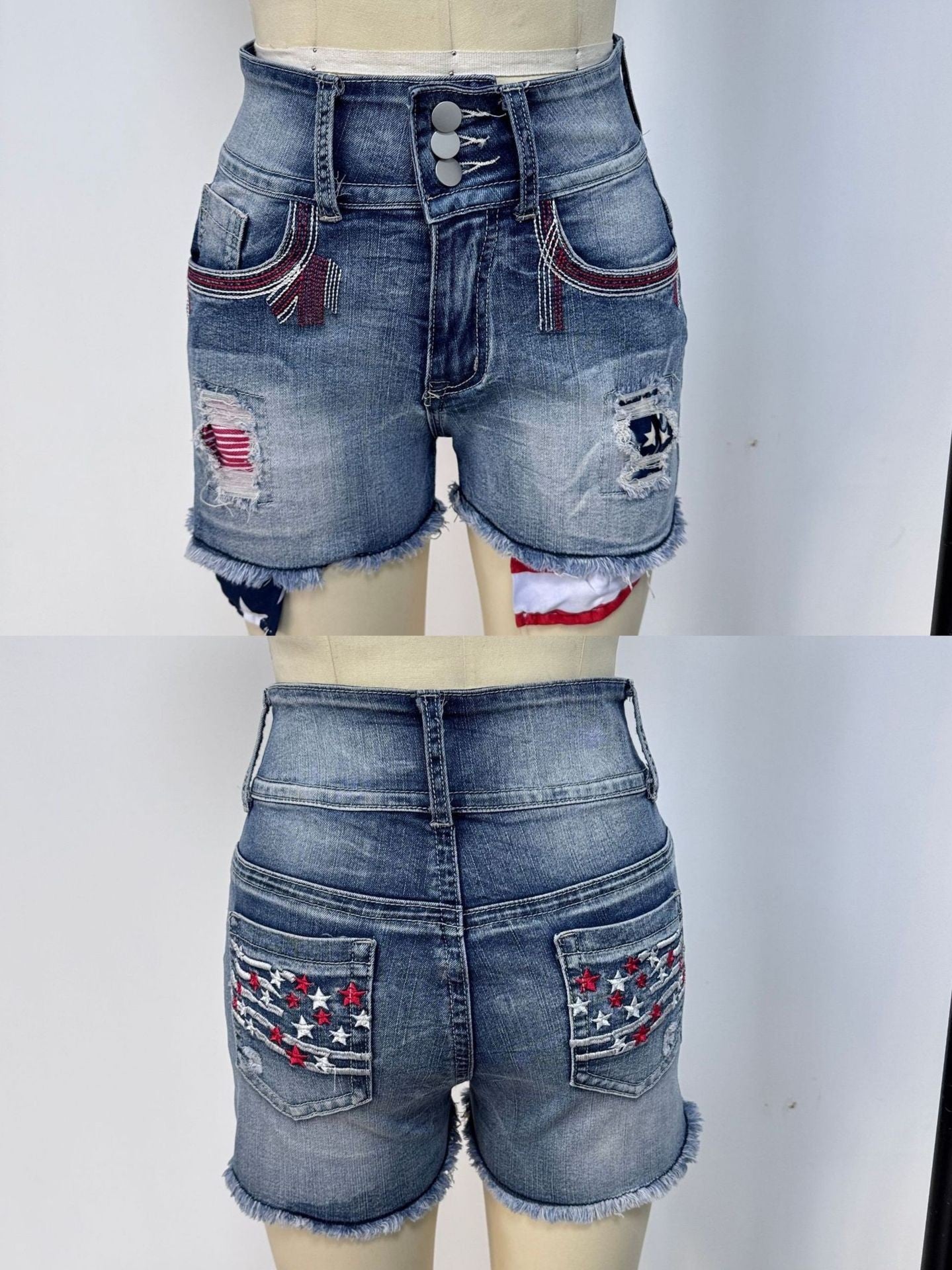 Women's Distressed Denim Shorts