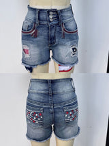 Women's Distressed Denim Shorts