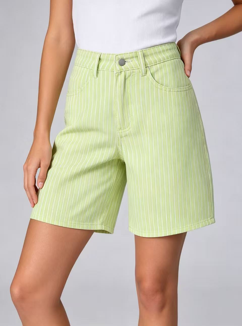 Women's Striped Bermuda Shorts
