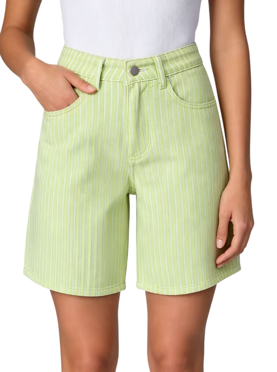 Women's Striped Bermuda Shorts