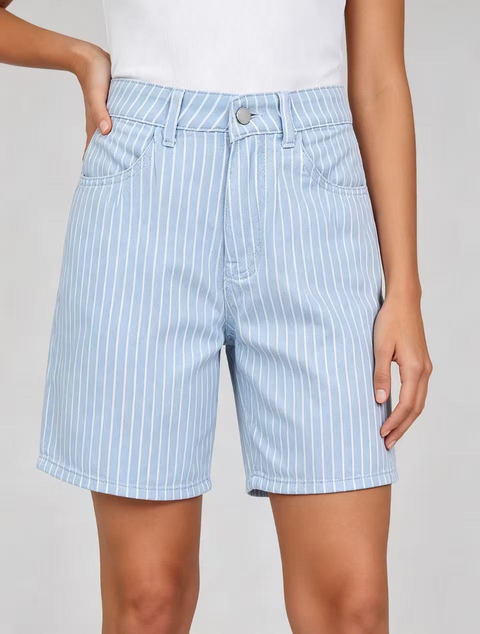 Women's Striped Bermuda Shorts