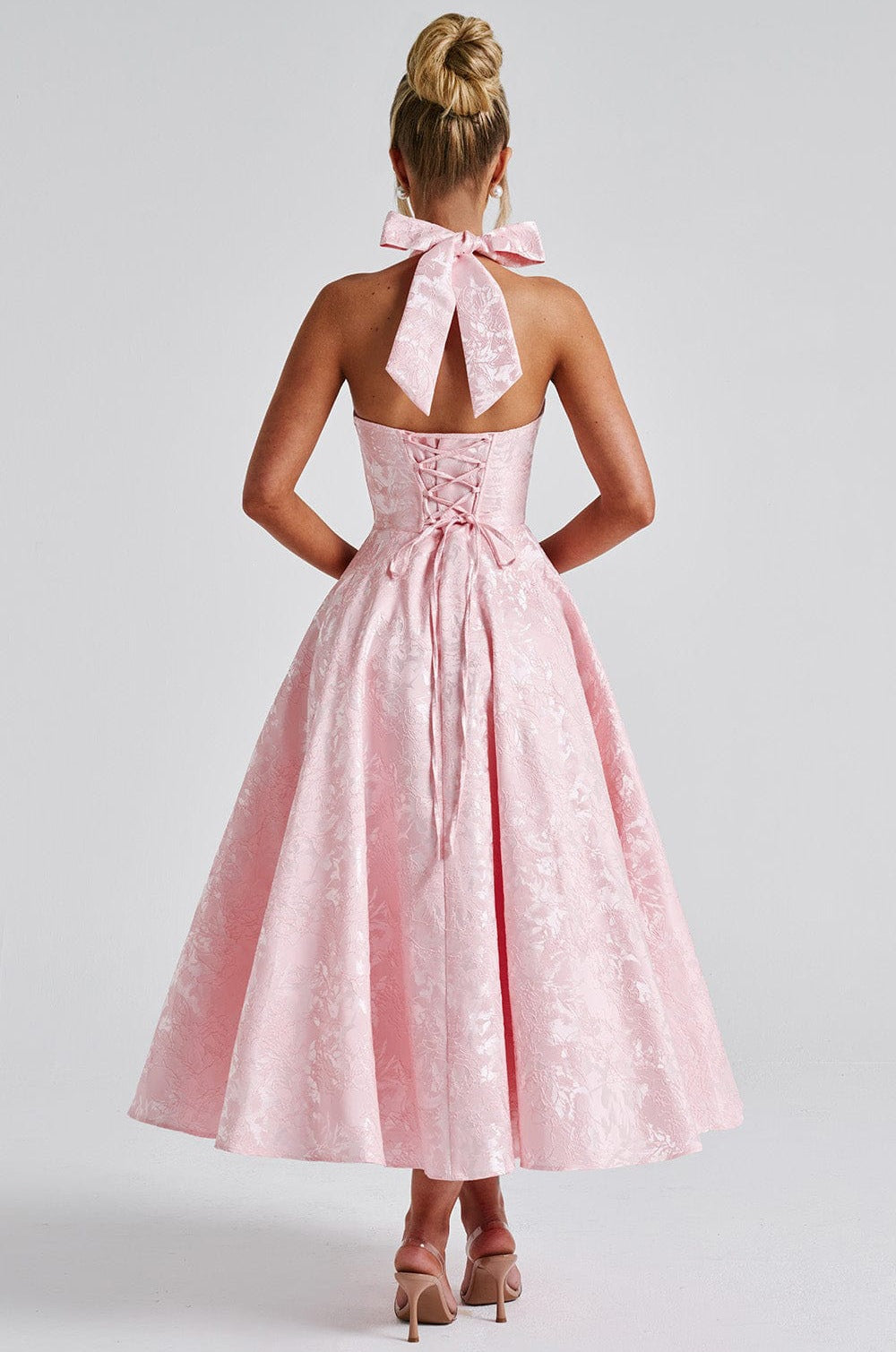 Women's Halter Neck A-Line Midi Dress