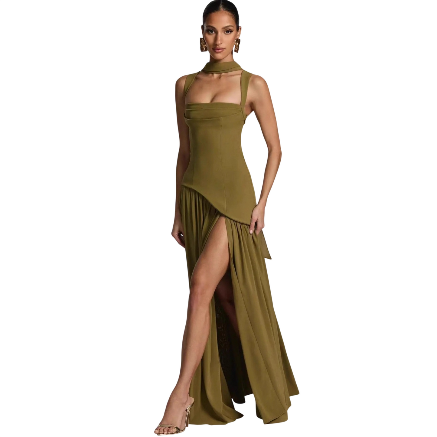 Women's High Slit Evening Maxi Dress