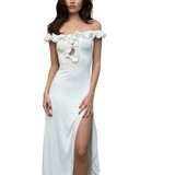 Women's Off Shoulder Ruffle Midi Dress
