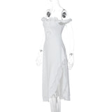 Women's Off Shoulder Ruffle Midi Dress