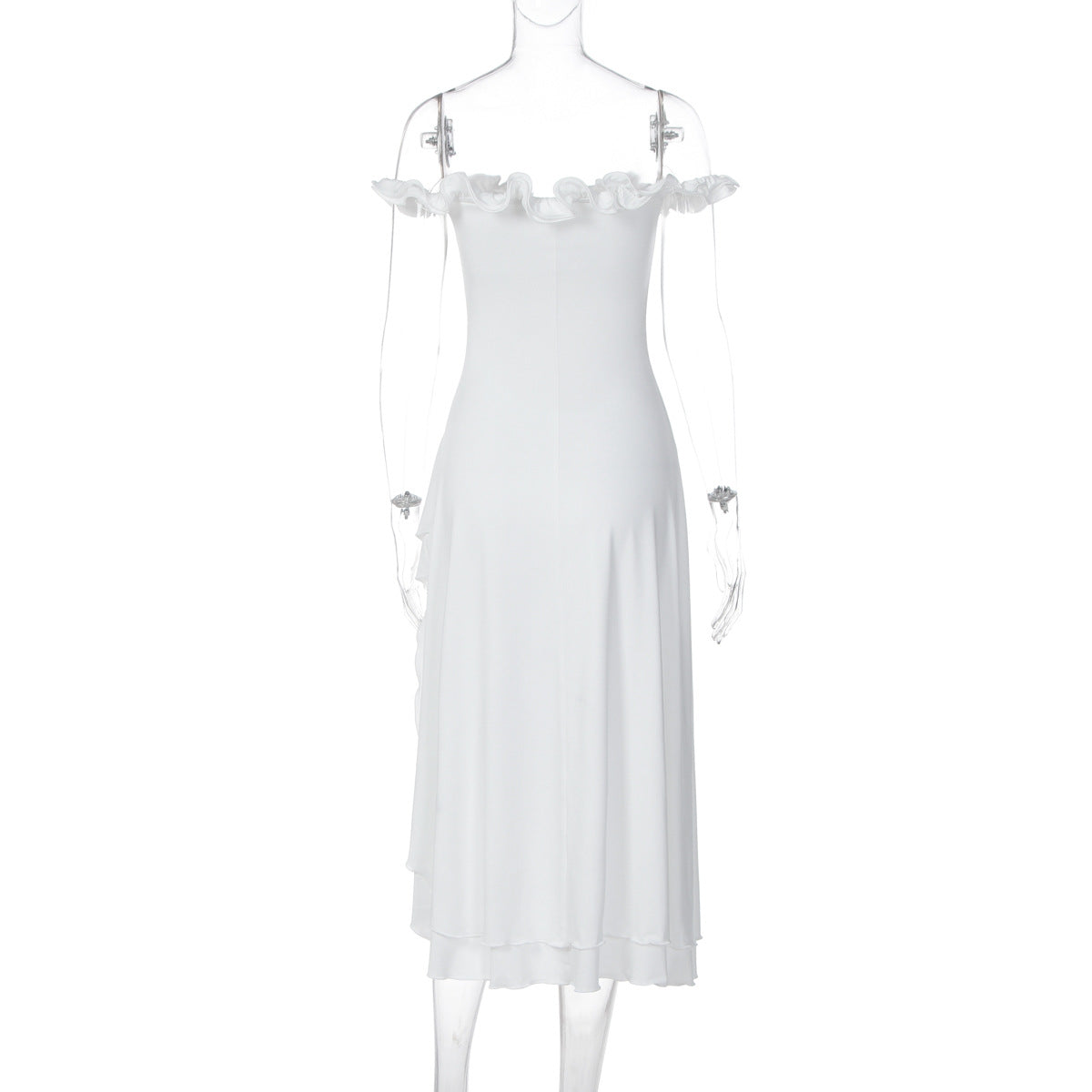 Women's Off Shoulder Ruffle Midi Dress