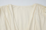 Women's Plunge Neck Pleated Maxi Dress