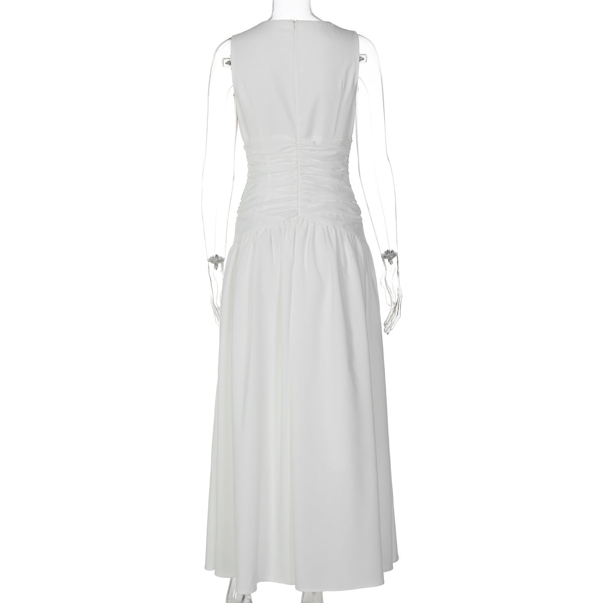 Women's Ruched V Neck Maxi Dress