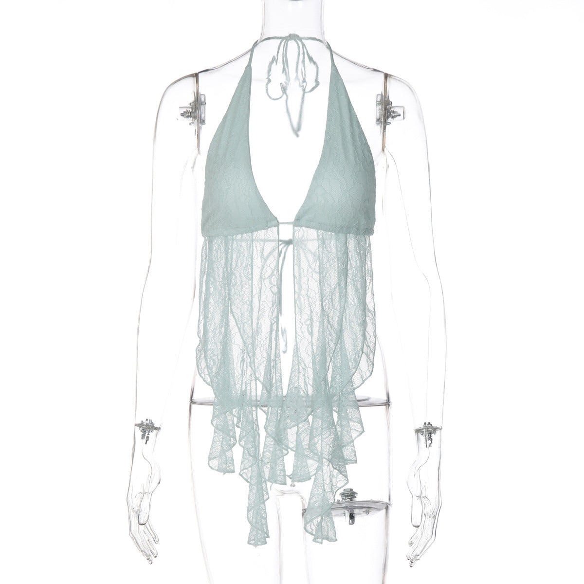 Women's Ruffle Halter Crop Top