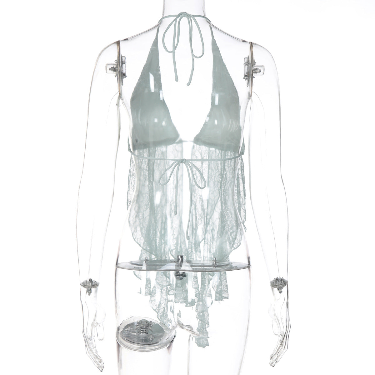 Women's Ruffle Halter Crop Top