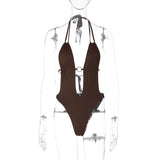 Women's Plunge Neck Romper