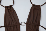 Women's Plunge Neck Romper