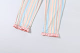 Women's Strapless Stripe Capri Set