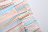 Women's Strapless Stripe Capri Set