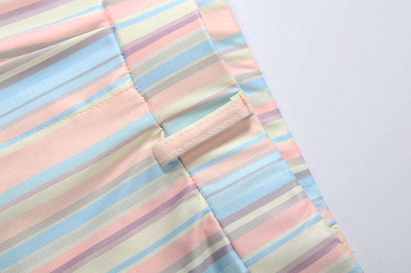 Women's Strapless Stripe Capri Set